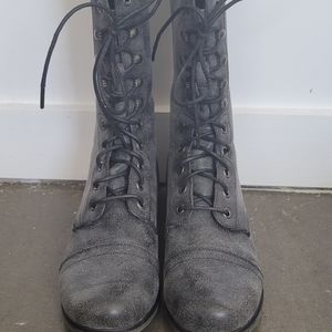 Grey combat boots size 7.5